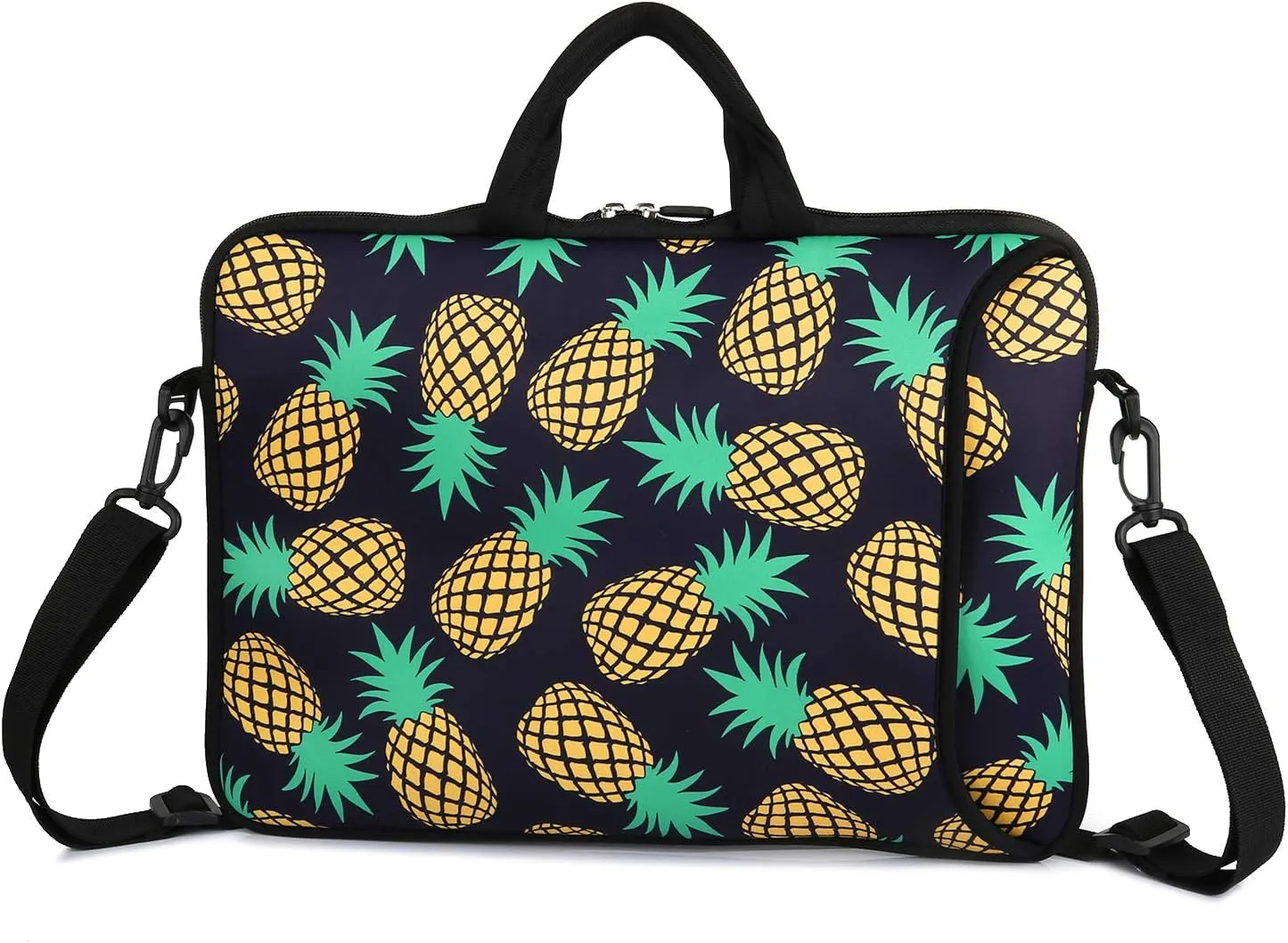 Violet Mist 11 11.6 12 13 Inch Laptop Shoulder Bag Laptop Sleeve Cute Pineapple Pattern Laptop Carrying Case Notebook Shoulder Bag Pouch Neoprene Protective Tablet Computer Sleeve Handle