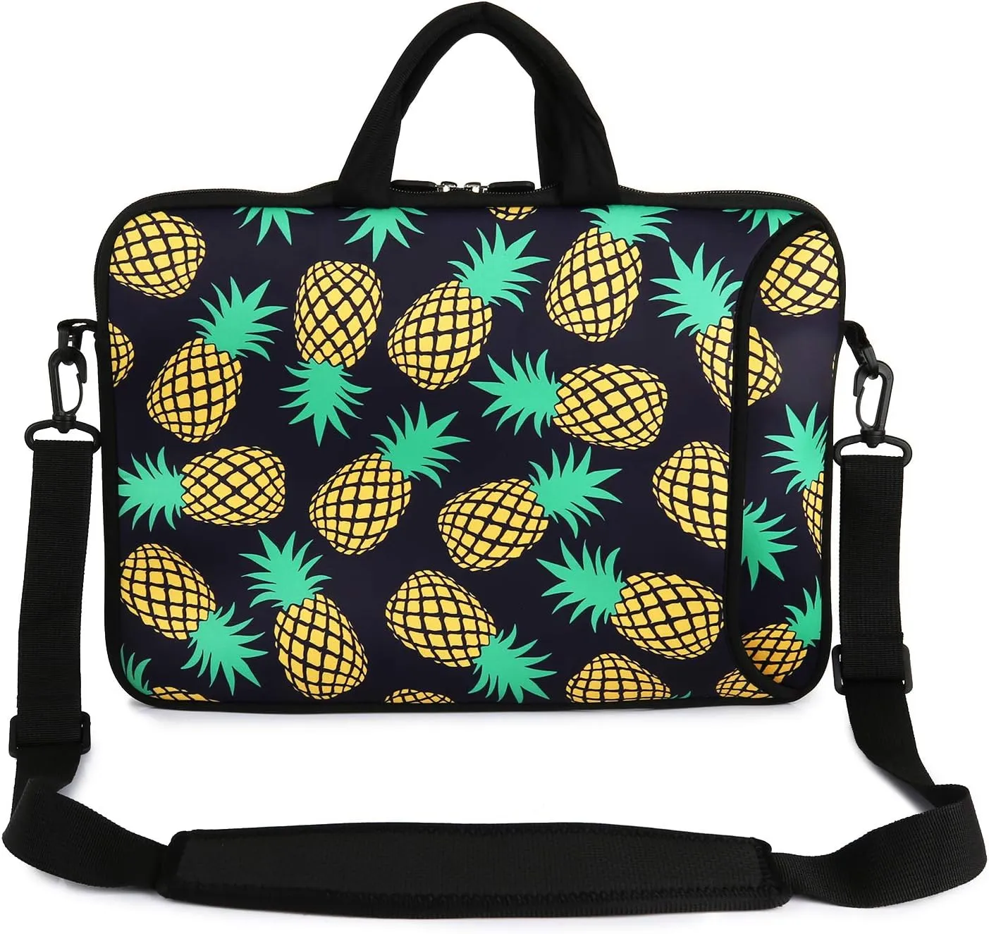 Violet Mist 11 11.6 12 13 Inch Laptop Shoulder Bag Laptop Sleeve Cute Pineapple Pattern Laptop Carrying Case Notebook Shoulder Bag Pouch Neoprene Protective Tablet Computer Sleeve Handle
