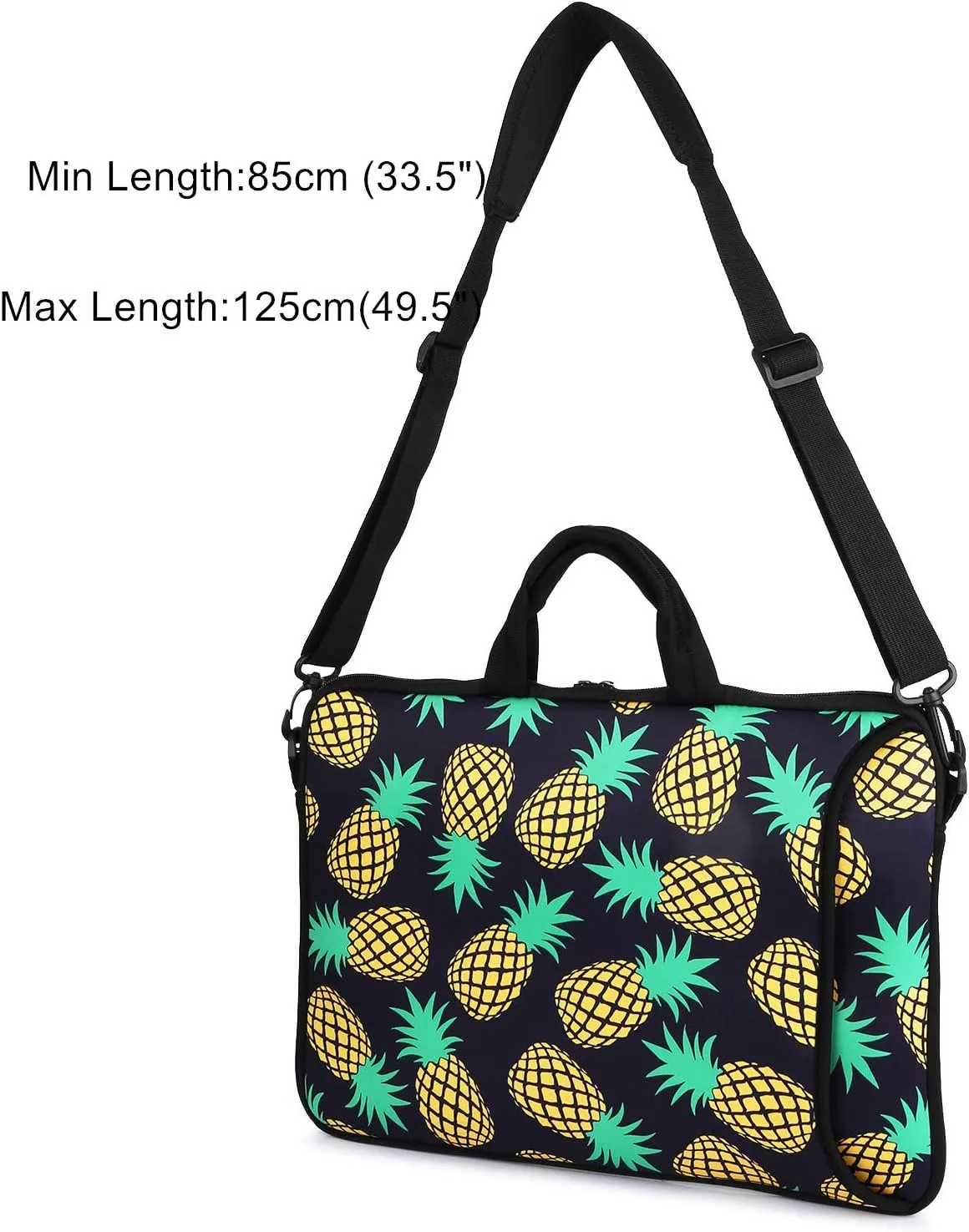 Violet Mist 11 11.6 12 13 Inch Laptop Shoulder Bag Laptop Sleeve Cute Pineapple Pattern Laptop Carrying Case Notebook Shoulder Bag Pouch Neoprene Protective Tablet Computer Sleeve Handle