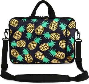 Violet Mist 11 11.6 12 13 Inch Laptop Shoulder Bag Laptop Sleeve Cute Pineapple Pattern Laptop Carrying Case Notebook Shoulder Bag Pouch Neoprene Protective Tablet Computer Sleeve Handle