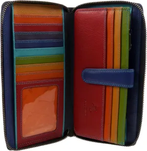 Visconti Ladies Large Leather Wallet Spectrum RFID Protected, Crimson, One Size, Large Wallet