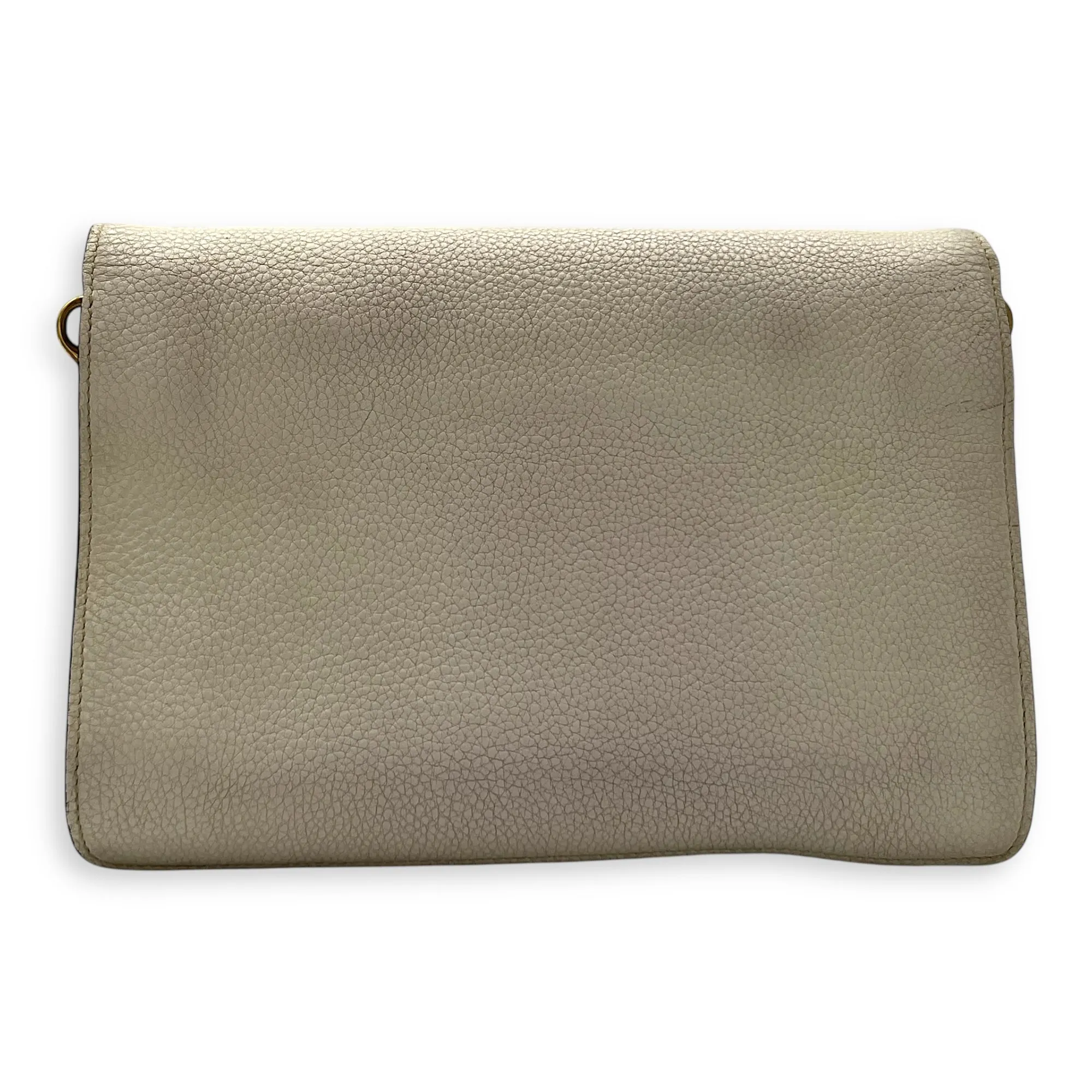Vitello Crossbody Bag Small Beige in Calfskin, Gold hardware