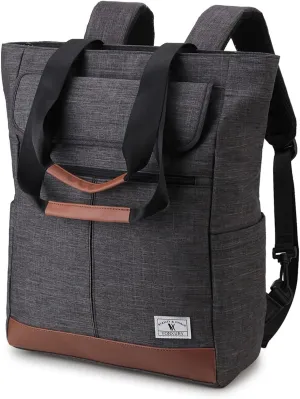 VX VONXURY Backpack for Women, 15.6 Inch Laptop Bag Water Resistant Convertible Backpack Purse for Work Travel (Grey-15Inch)