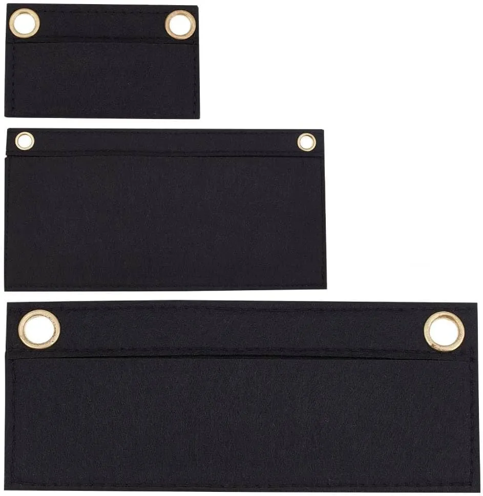 WADORN 3 Sizes Felt Purse Organizer Insert for Pochette Wallet, Envelope Bag Insert Organizer Flip Wallet Liner Purse Conversion Accessories for Women Clutch UPTOWN Pochette (NO Chain), Black