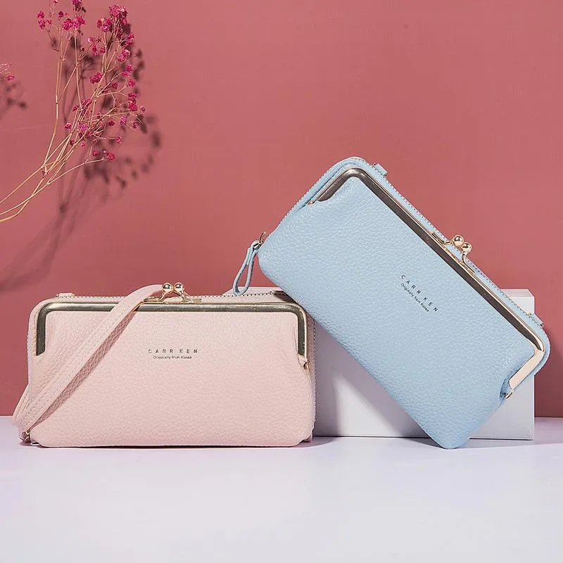 Wallet Phone Timely Lock Large Purse| Crossbody Multifunctional kiss Kiss Kiss-lock lock Cell lock handbag Kiss | Capacity Bag Clutch Wide range | Phone