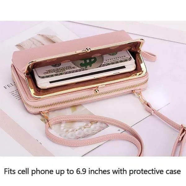 Wallet Phone Timely Lock Large Purse| Crossbody Multifunctional kiss Kiss Kiss-lock lock Cell lock handbag Kiss | Capacity Bag Clutch Wide range | Phone