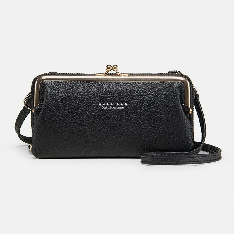 Wallet Phone Timely Lock Large Purse| Crossbody Multifunctional kiss Kiss Kiss-lock lock Cell lock handbag Kiss | Capacity Bag Clutch Wide range | Phone