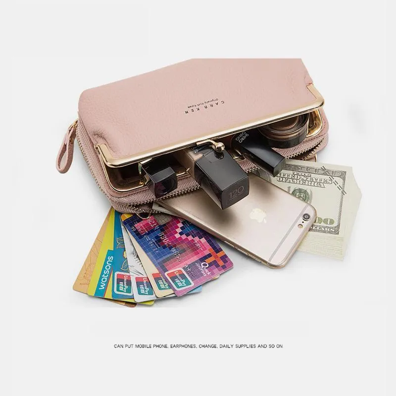 Wallet Phone Timely Lock Large Purse| Crossbody Multifunctional kiss Kiss Kiss-lock lock Cell lock handbag Kiss | Capacity Bag Clutch Wide range | Phone