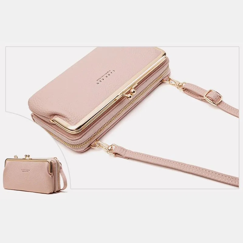 Wallet Phone Timely Lock Large Purse| Crossbody Multifunctional kiss Kiss Kiss-lock lock Cell lock handbag Kiss | Capacity Bag Clutch Wide range | Phone