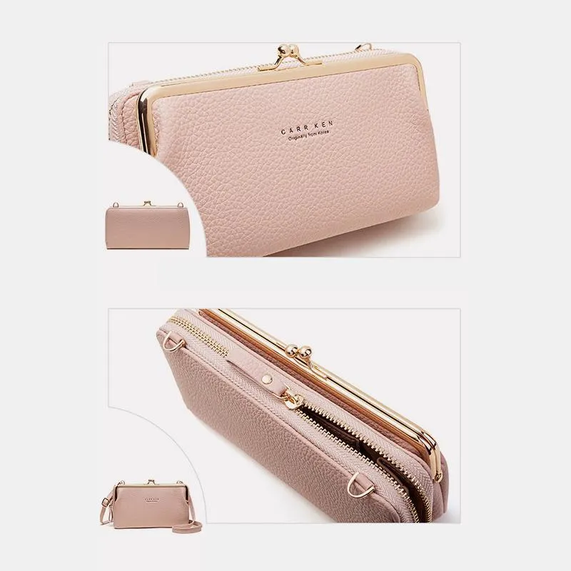Wallet Phone Timely Lock Large Purse| Crossbody Multifunctional kiss Kiss Kiss-lock lock Cell lock handbag Kiss | Capacity Bag Clutch Wide range | Phone