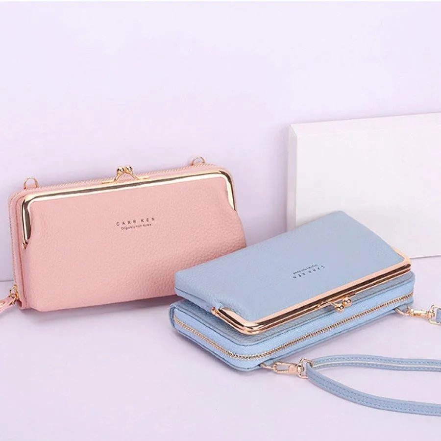 Wallet Phone Timely Lock Large Purse| Crossbody Multifunctional kiss Kiss Kiss-lock lock Cell lock handbag Kiss | Capacity Bag Clutch Wide range | Phone
