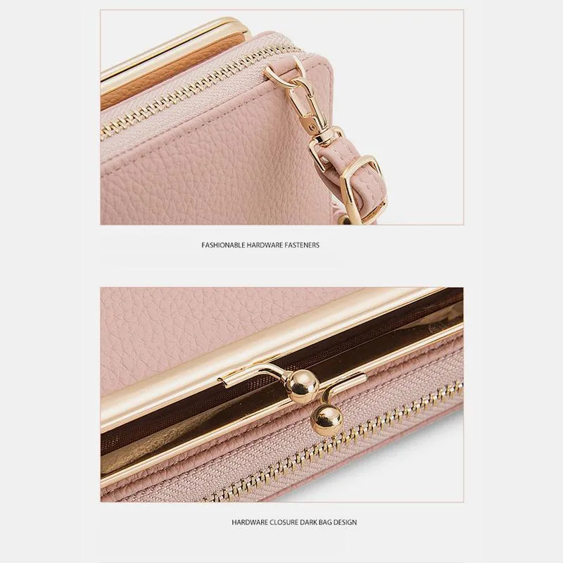 Wallet Phone Timely Lock Large Purse| Crossbody Multifunctional kiss Kiss Kiss-lock lock Cell lock handbag Kiss | Capacity Bag Clutch Wide range | Phone