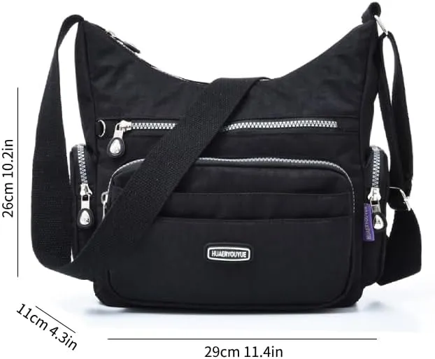 Waterproof Nylon Crossbody Bag for Women Large Capacity Shoulder Bag Travel Purses and Handbag