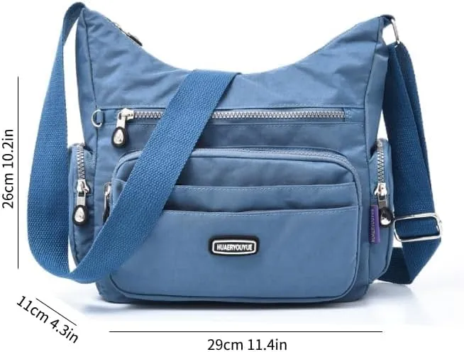 Waterproof Nylon Crossbody Bag for Women Large Capacity Shoulder Bag Travel Purses and Handbag
