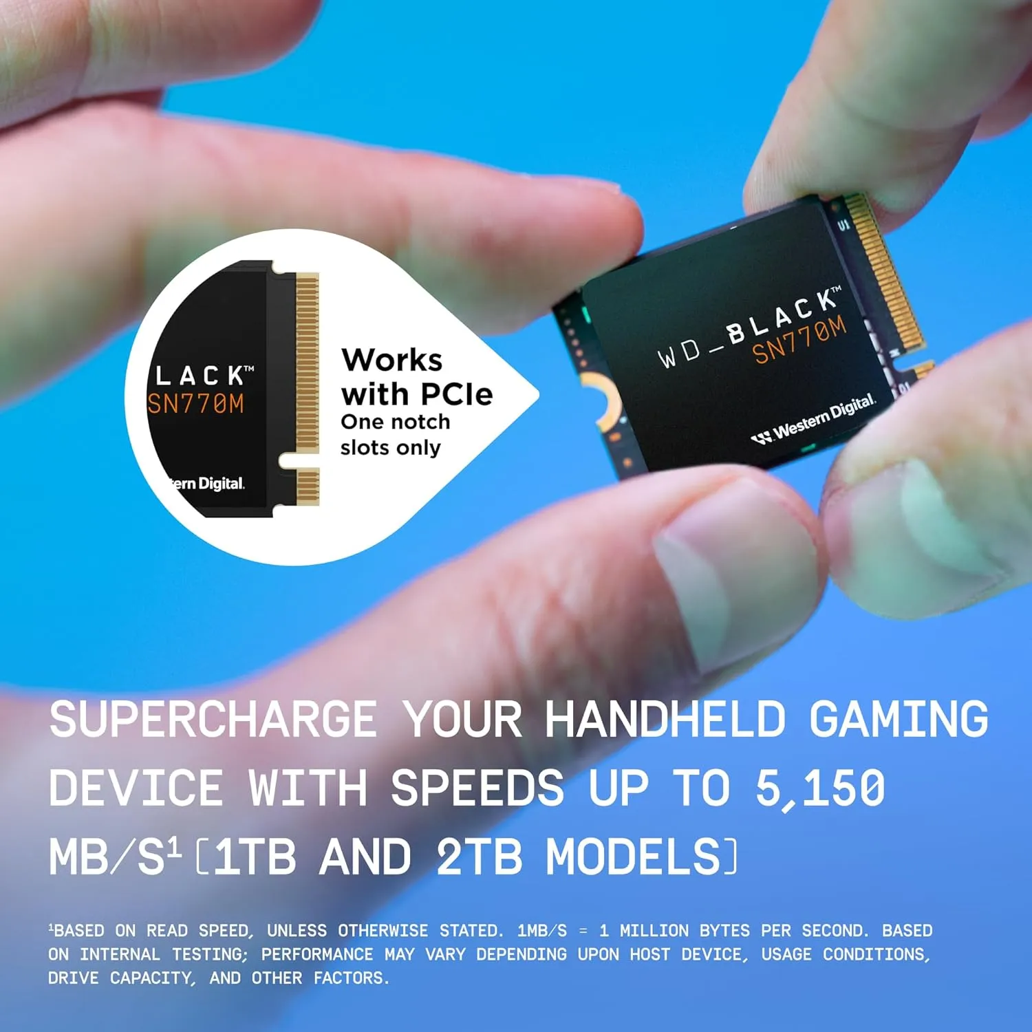 WD_BLACK 500GB SN770M M.2 2230 NVMe SSD for Handheld Gaming Devices, Speeds up to 5,150MB/s, TLC 3D NAND, Great for Steam Deck and Microsoft Surface - WDBDNH5000ABK-WRSN