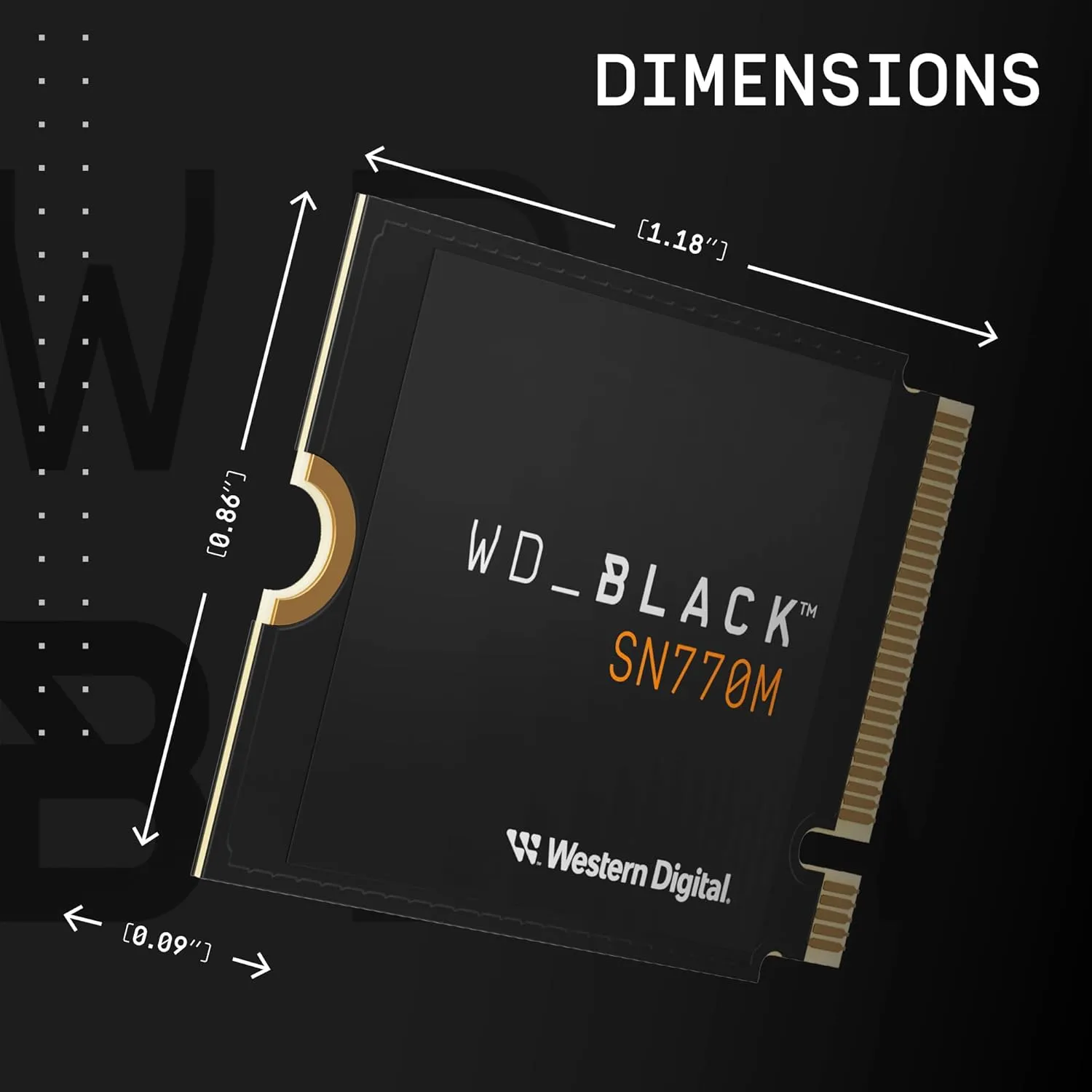 WD_BLACK 500GB SN770M M.2 2230 NVMe SSD for Handheld Gaming Devices, Speeds up to 5,150MB/s, TLC 3D NAND, Great for Steam Deck and Microsoft Surface - WDBDNH5000ABK-WRSN