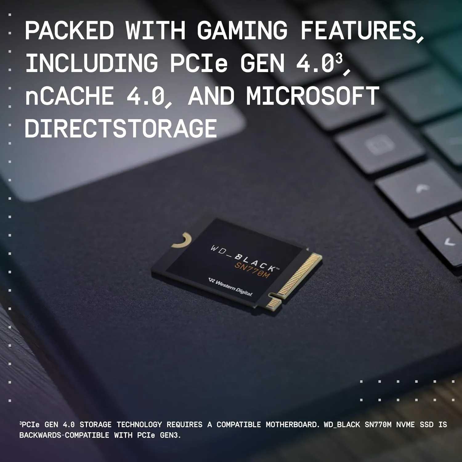 WD_BLACK 500GB SN770M M.2 2230 NVMe SSD for Handheld Gaming Devices, Speeds up to 5,150MB/s, TLC 3D NAND, Great for Steam Deck and Microsoft Surface - WDBDNH5000ABK-WRSN