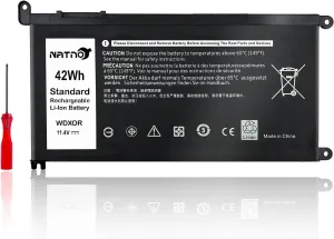 WDX0R Laptop Battery for Dell Inspiron 13-5000 15-5000 15-7000 17-5000 Series 7378 7368 5368 5378 5379 7560 7569 7570 7579 5565 5567 5568 5578 5767 5765 [42Wh 11.4V 4Cell]