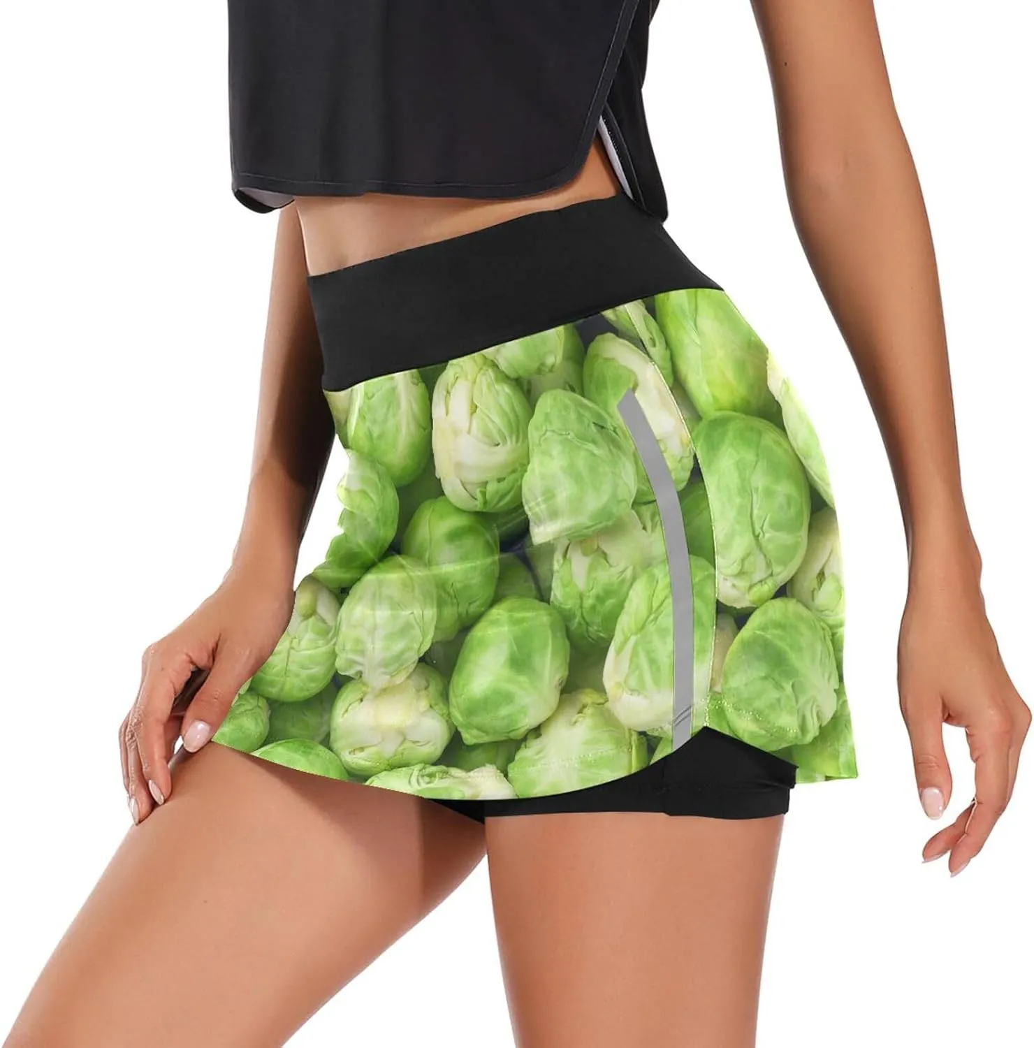 Weeds Leaf Skull Women's Active Performance Skort Lightweight Skirt for Running Tennis Golf Workout Sports