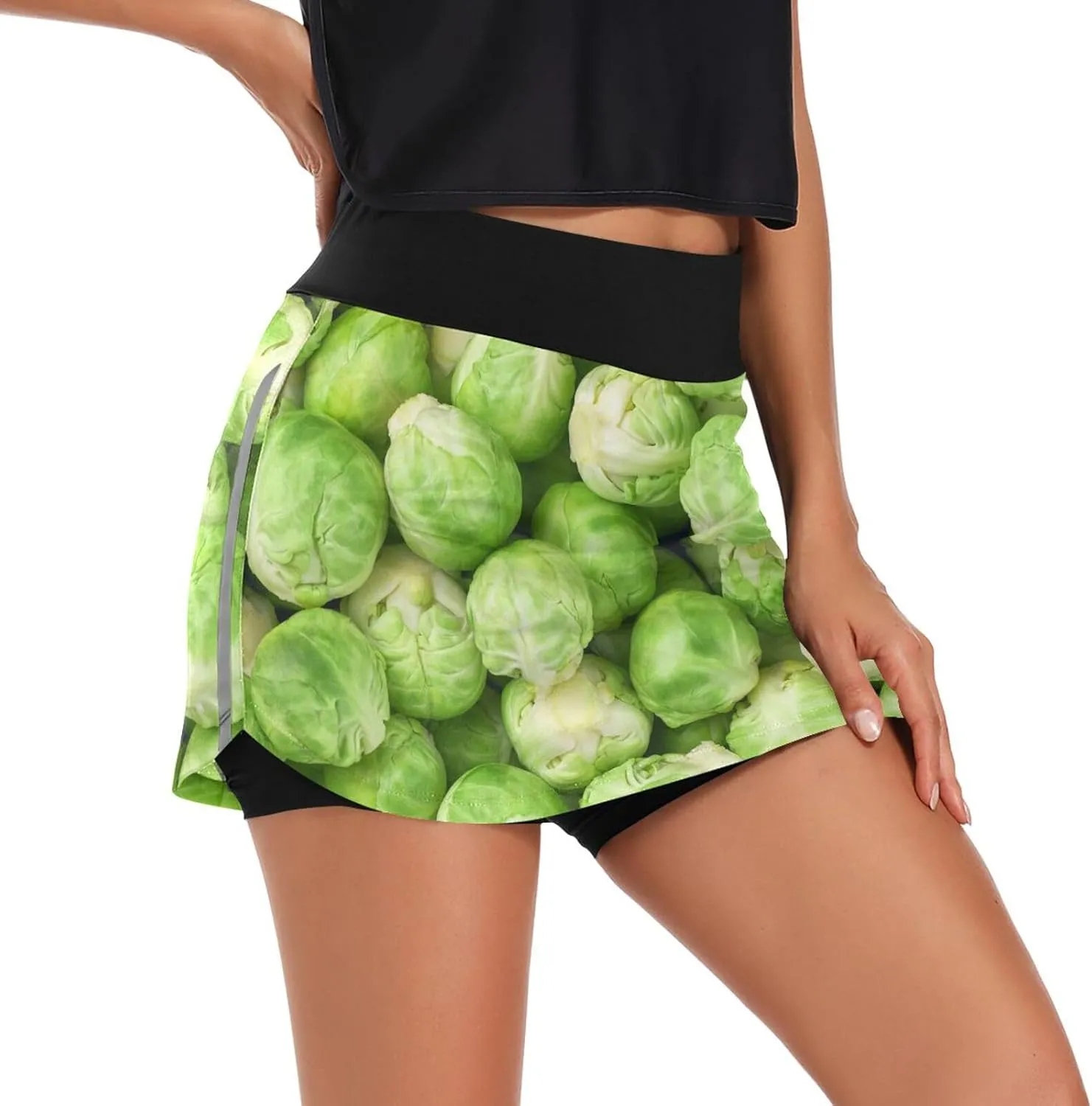 Weeds Leaf Skull Women's Active Performance Skort Lightweight Skirt for Running Tennis Golf Workout Sports