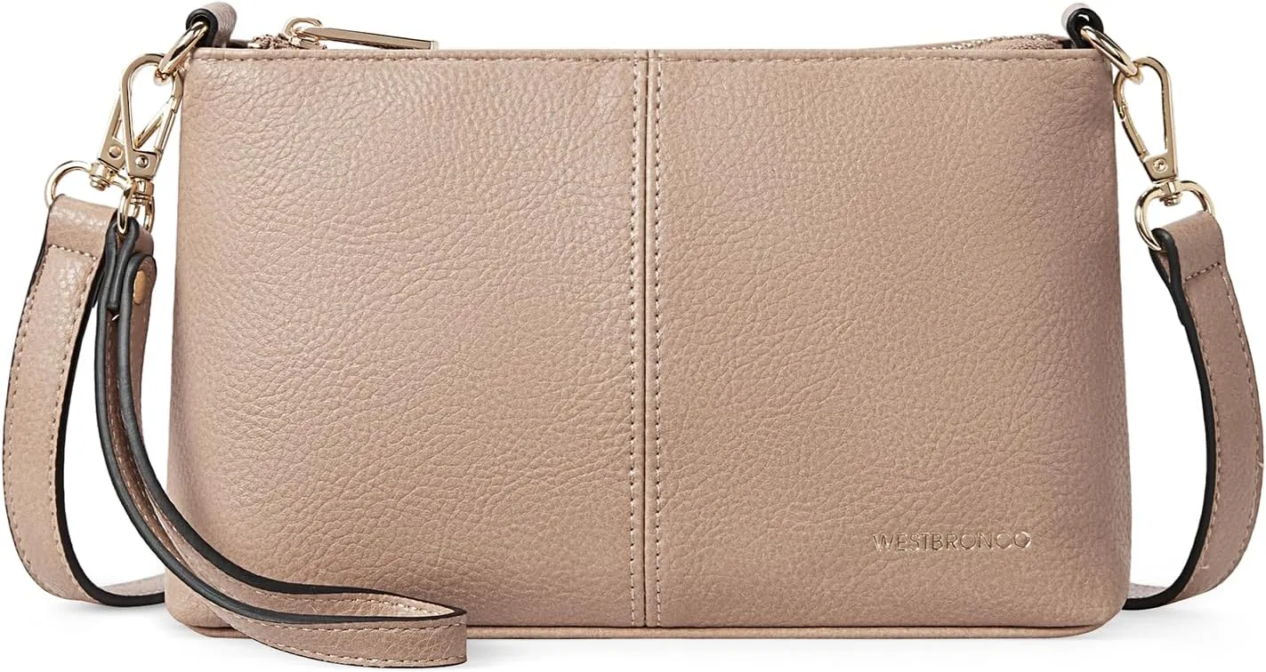 WESTBRONCO Crossbody Bag for Women Vegan Leather Wallet Purses Satchel Shoulder Bags Small Size