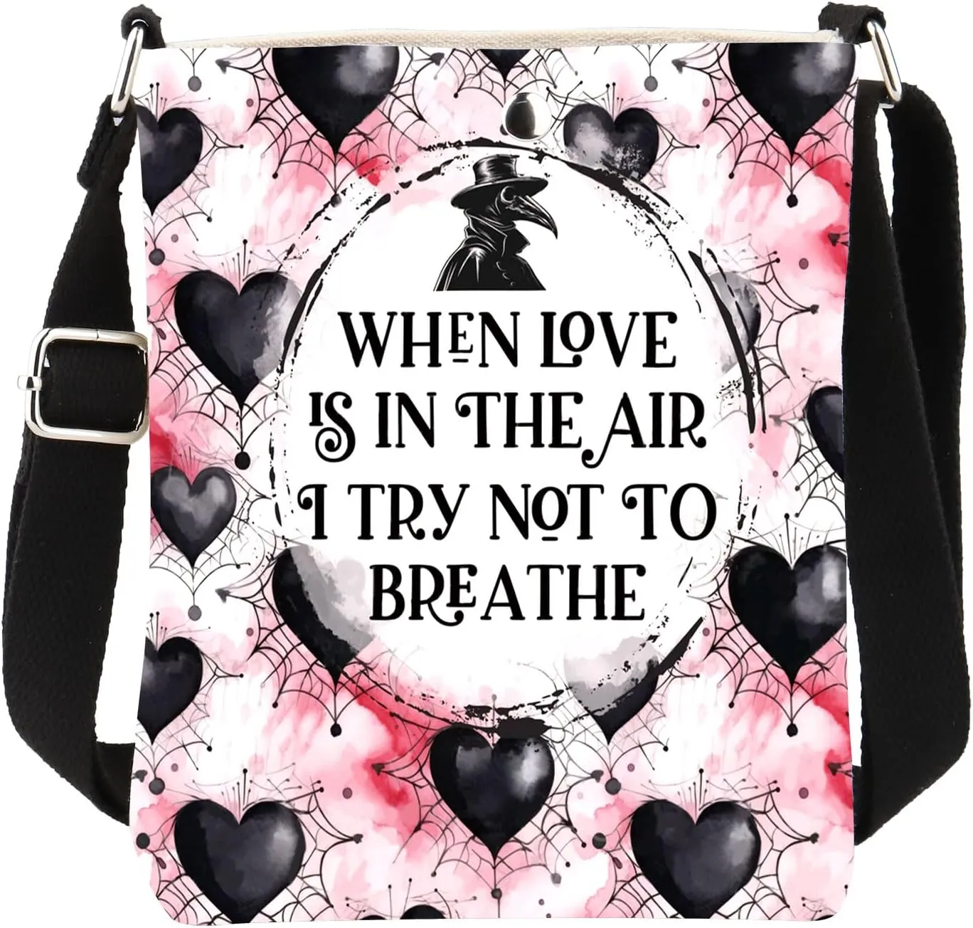 When Love Is In The Air I Try Not To Bre A The Halloween Doctor Crossbody Bag Cryptid Creature Gift