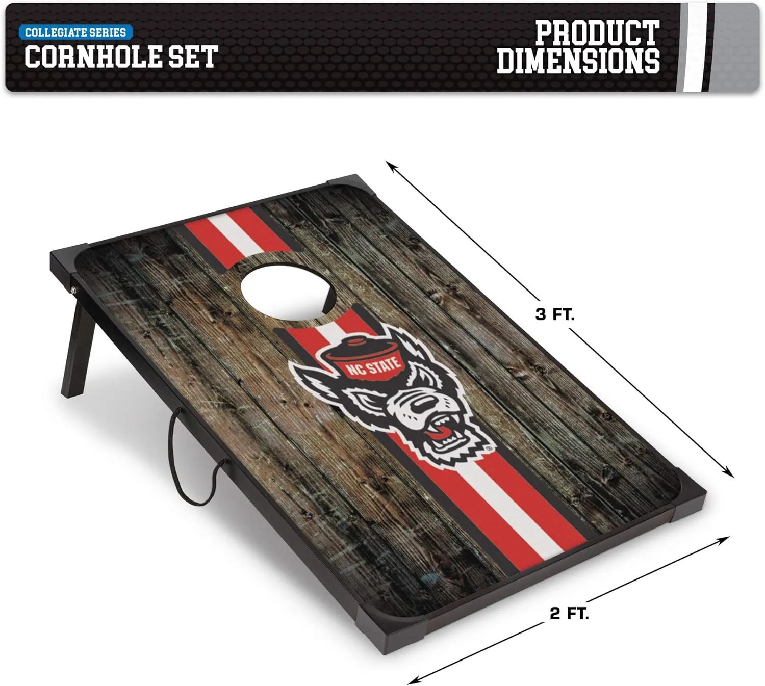 Wild Sports NCAA 2' x 3' MDF Deluxe Cornhole Set - with Corners and Aprons