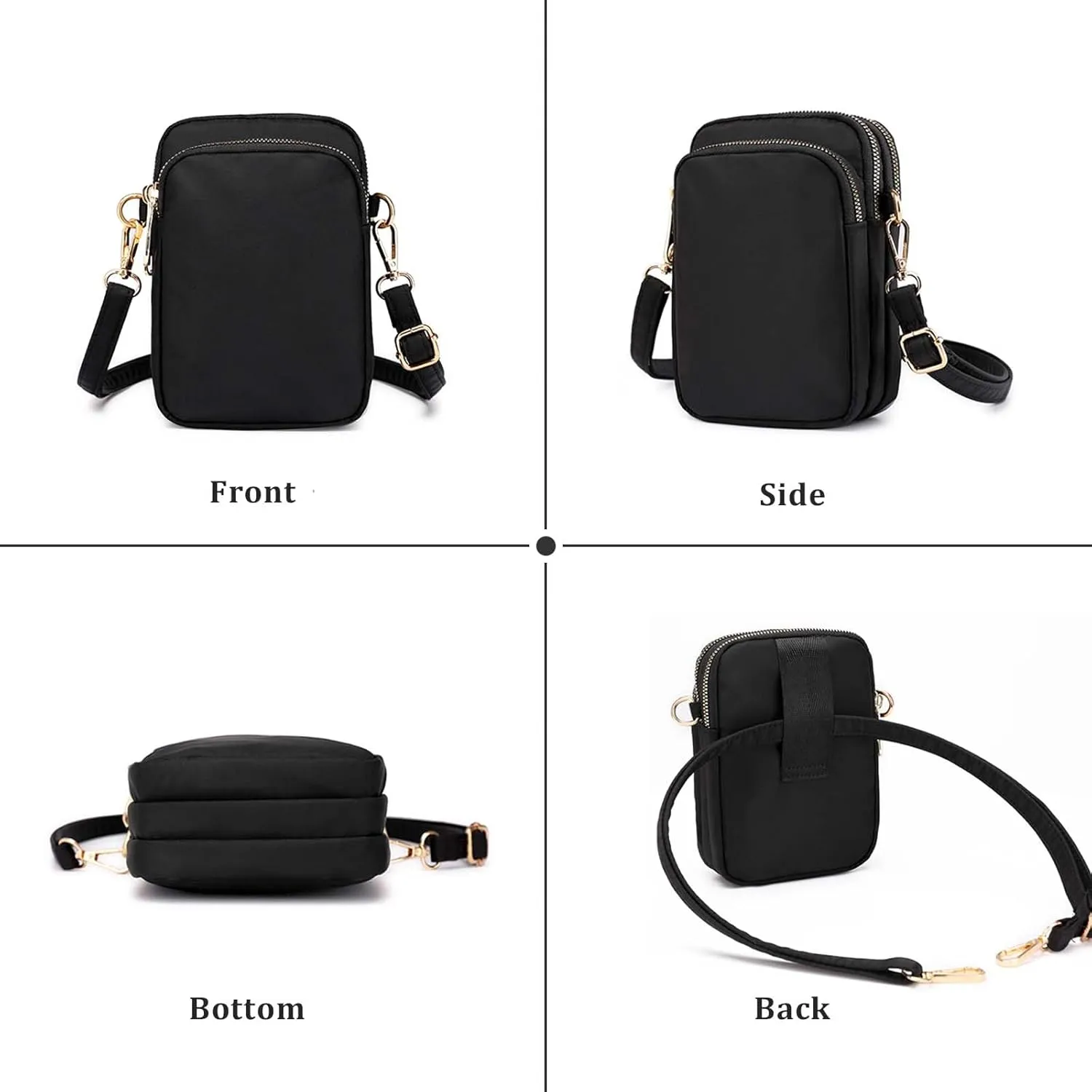 WITERY Waterproof Nylon Cute Crossbody Cell Phone Purse Smartphone Wallet Bag for Women