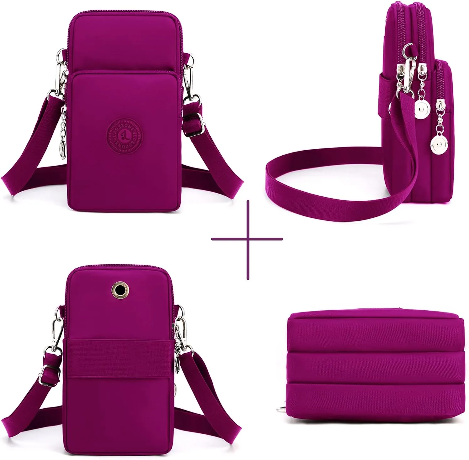 WITERY Waterproof Nylon Cute Crossbody Cell Phone Purse Smartphone Wallet Bag for Women