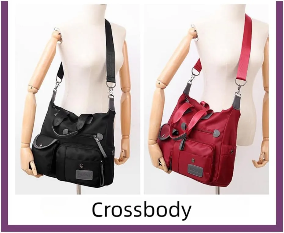 Women’s Bag Mommy Bag One Shoulder Crossbody Portable Travel Large Bag (black)