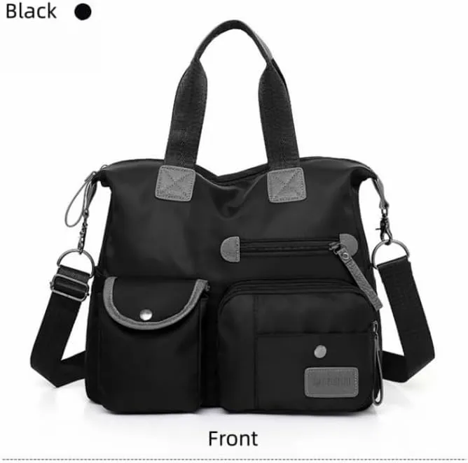 Women’s Bag Mommy Bag One Shoulder Crossbody Portable Travel Large Bag (black)
