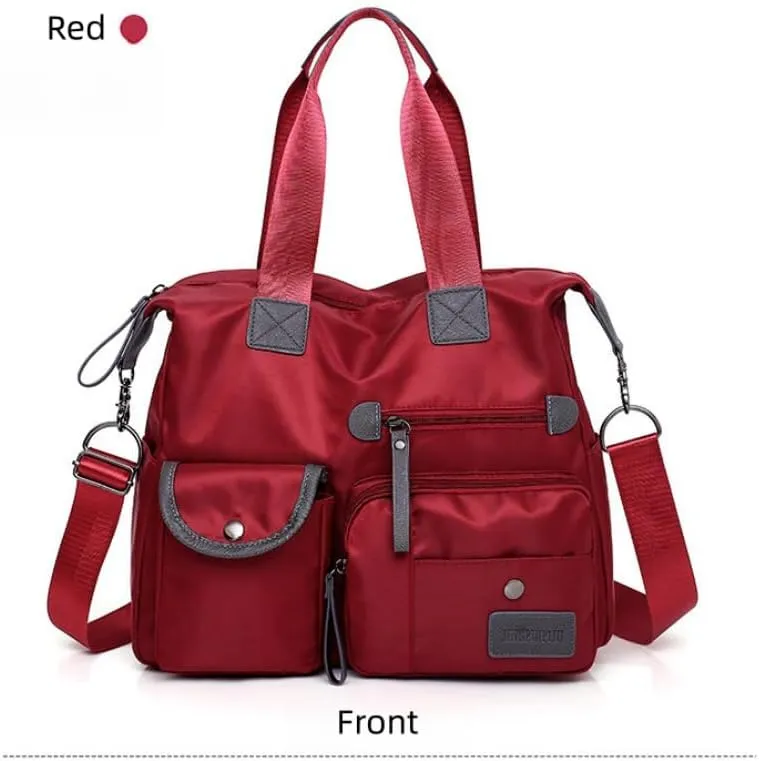 Women’s Bag Mommy Bag One Shoulder Crossbody Portable Travel Large Bag (red)