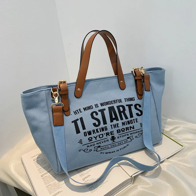 Women's Canvas Korean Style Large Capacity Handbags