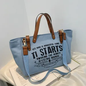 Women's Canvas Korean Style Large Capacity Handbags