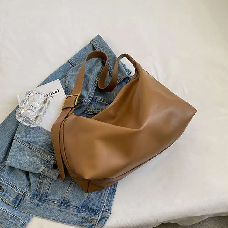 Women's Capacity Totes High-grade Pure Color Wide Crossbody Bags
