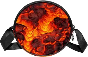 Women's Crossbody Handbags, Travel Purse, Cross Body Bag, Cartoon Volcano Abstract