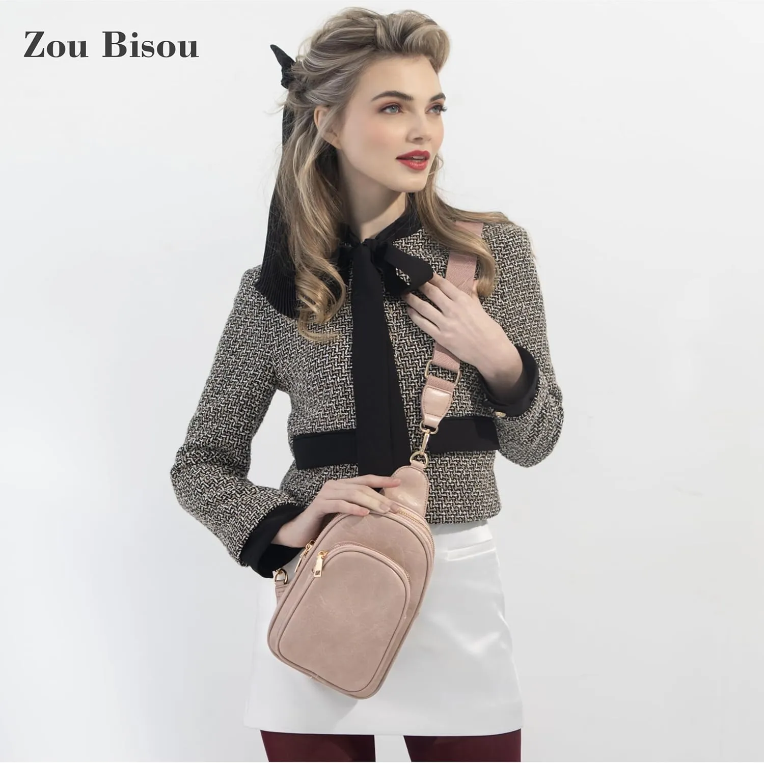 Womens Crossbody Purse Sling Bag for Women Vegan Leather Crossbody Fanny Packs for Travel Cell Phone Purse Chest Bag Trendy