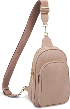 Womens Crossbody Purse Sling Bag for Women Vegan Leather Crossbody Fanny Packs for Travel Cell Phone Purse Chest Bag Trendy