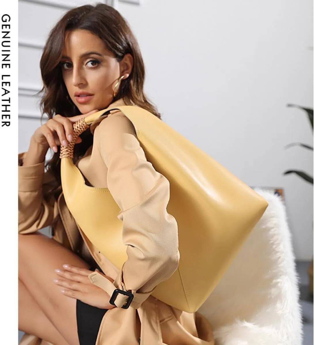 Women's Leather Tote Handbag Fashion Design Women's Large Shoulder Bag Purse Top Handles Women Handbag