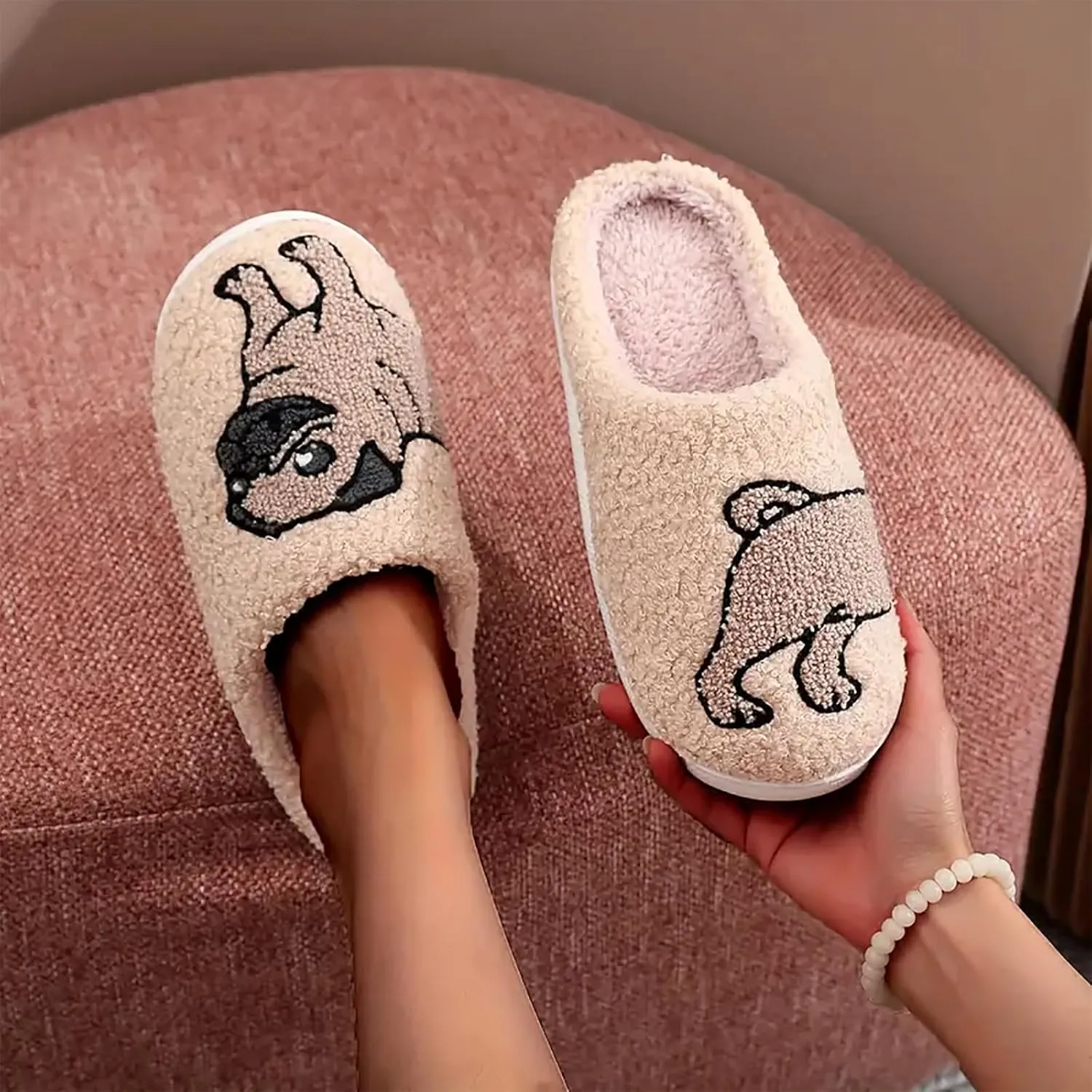 Women's Men's Cute Frog Slippers Fuzzy Memory Foam Kawaii Cartoon Animal Slippers Winter Warm Fluffy Shoes