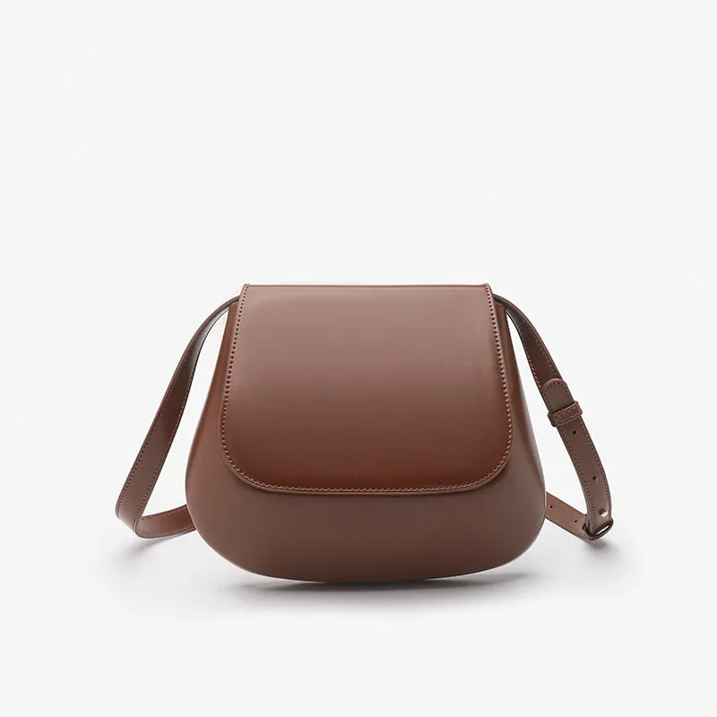 Women's Retro Brown Shell Design Saddle Large Crossbody Bags