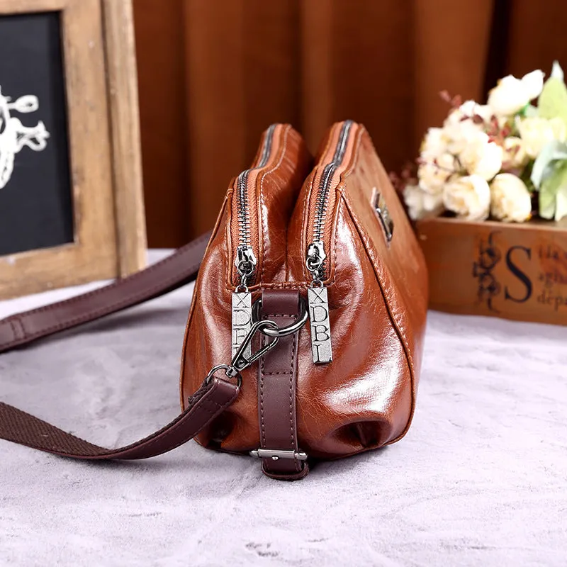 Women's Retro Fashion Soft Curved Moon Large Crossbody Bags
