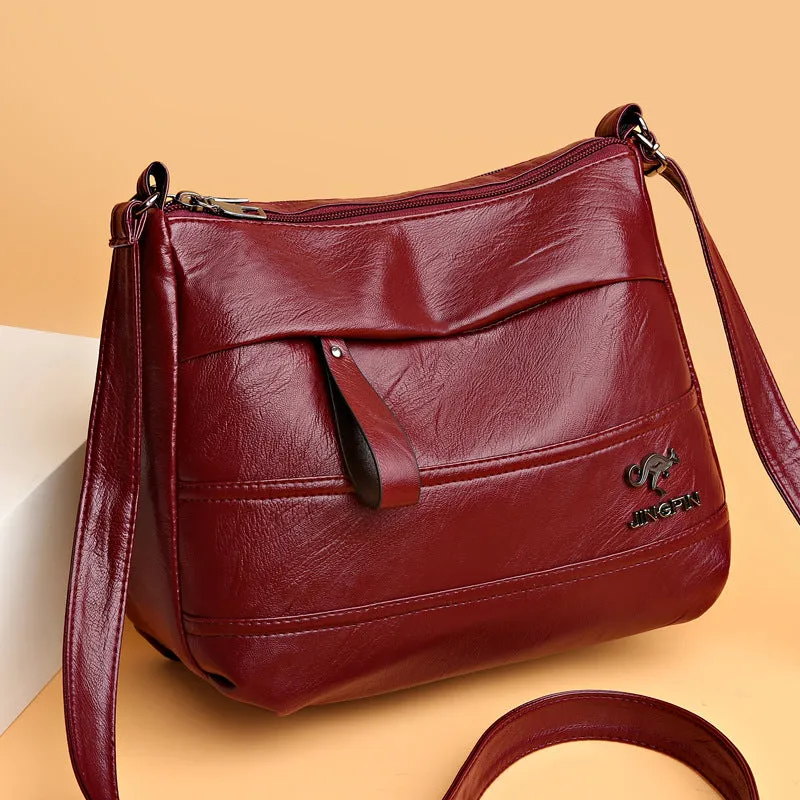 Women's Retro Soft Leather Mother Versatile Large Crossbody Bags