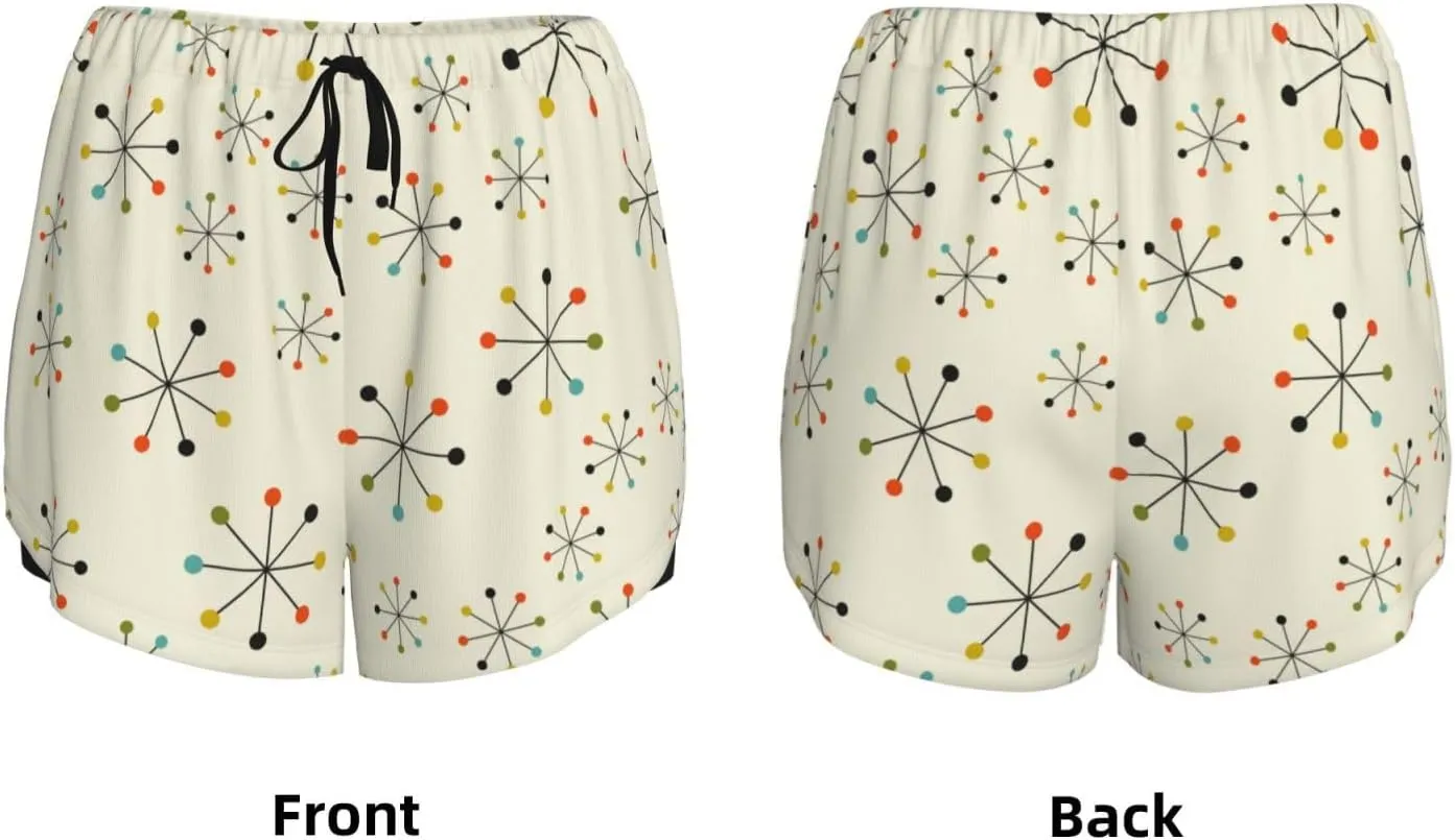 Women's Workout Gym Shorts Lightweight Double-Layer Sports Shorts for Running Tennis Golf