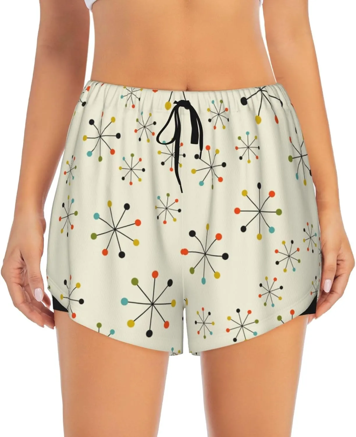 Women's Workout Gym Shorts Lightweight Double-Layer Sports Shorts for Running Tennis Golf