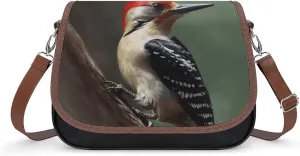 Woodpecker Laptop Tote Bag Leather Computer Bags Lined Shoulder Purse Purses And Handbags Business Office Work Bag Top Handle Handbag for Women