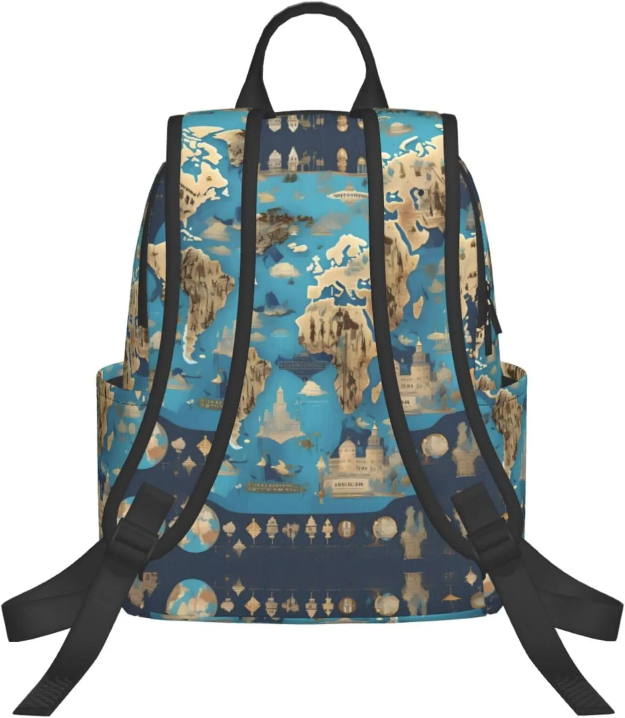 World Geography Map Print Lightweight Backpack, Travel Bookbag College Bag,Laptop Backpack For Men Women