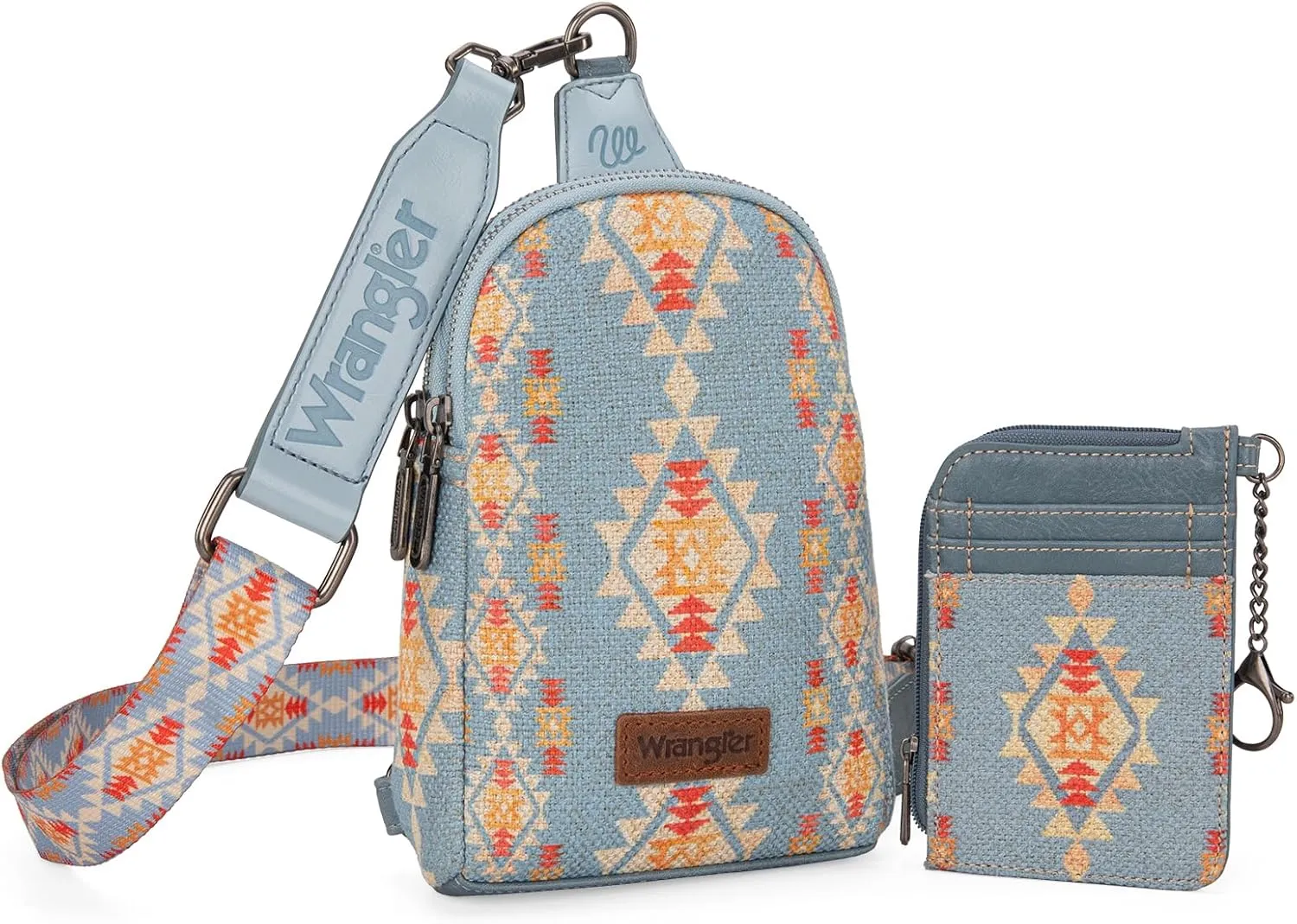Wrangler Aztec Crossbody Sling Bags for Women Wallet Set