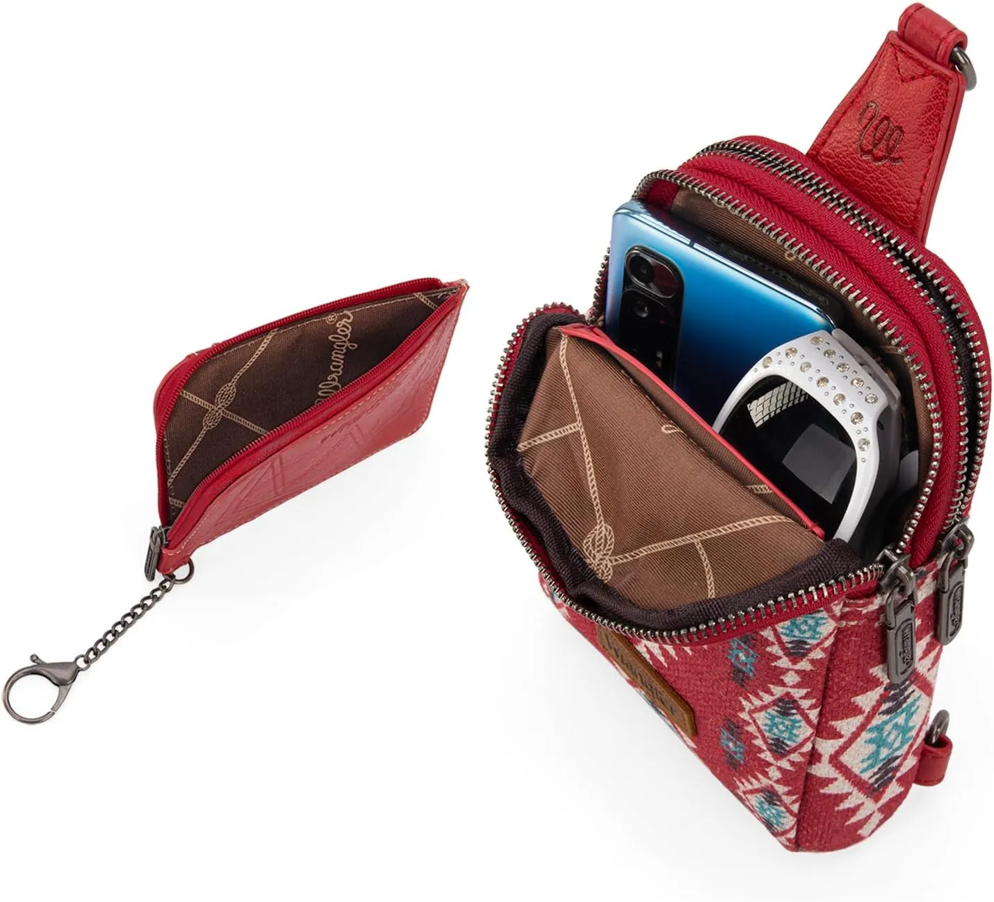Wrangler Aztec Crossbody Sling Bags for Women Wallet Set