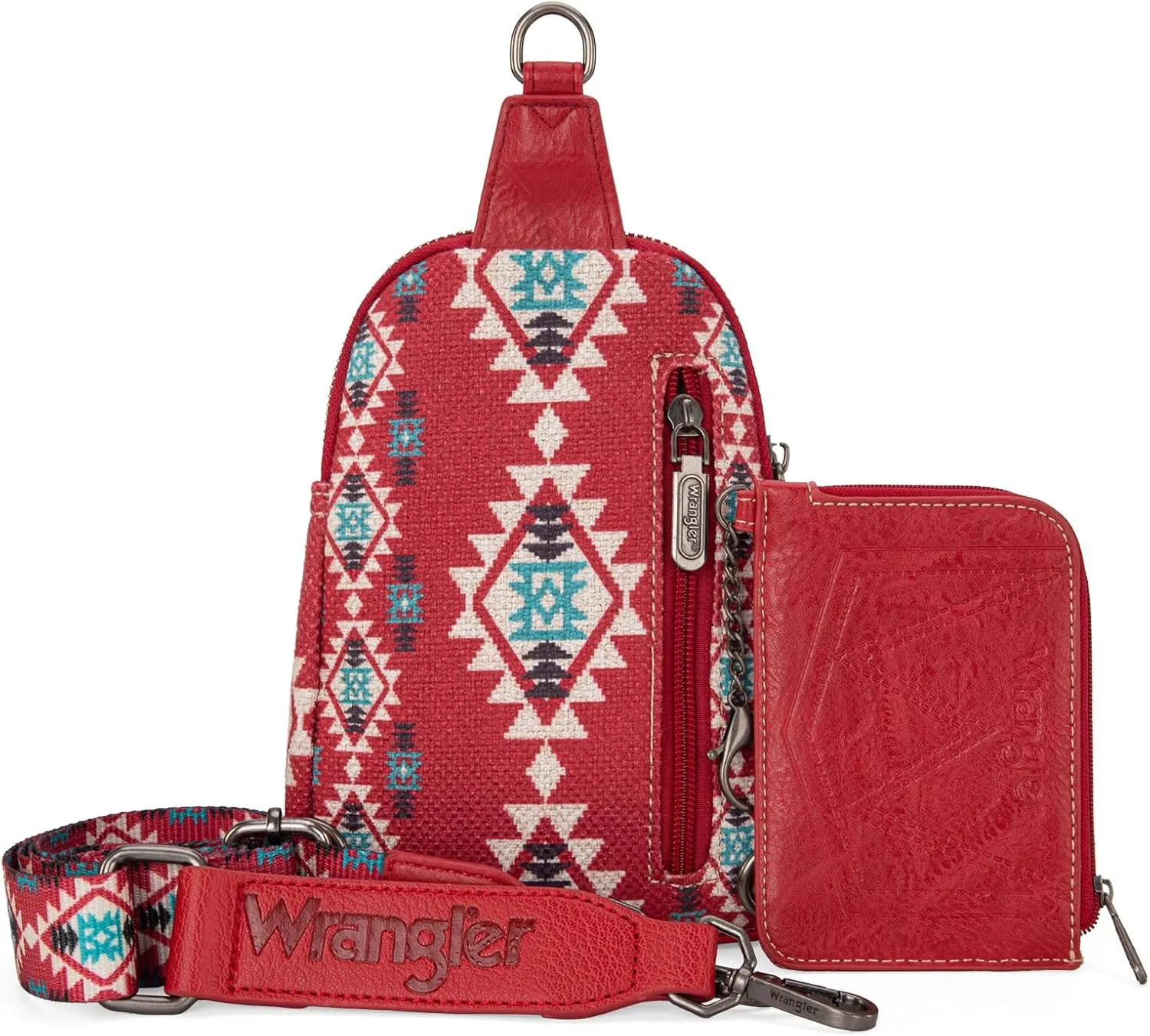Wrangler Aztec Crossbody Sling Bags for Women Wallet Set